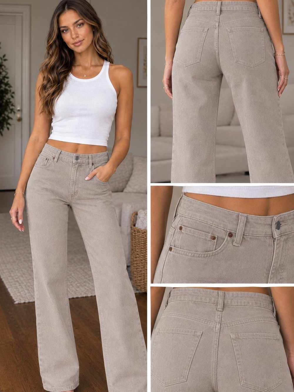 Abercrombie & Fitch The Baggy Low Rise Taupe Jeans Size 33 16 Regular NWT XL
